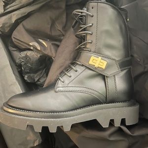 NWB Givenchy Black Eden Leather Combat Boots- Sz 6